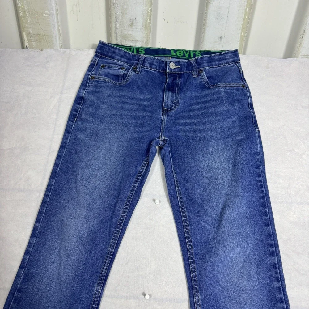 Levi's 511 Mens Straight Jeans Blue Denim‎ 5-Pocket Classic Whiskering Size 18R